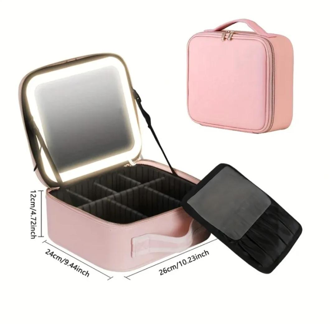 Beauty Essentials Organizer With LED Screen Mirror