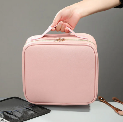 Beauty Essentials Organizer With LED Screen Mirror
