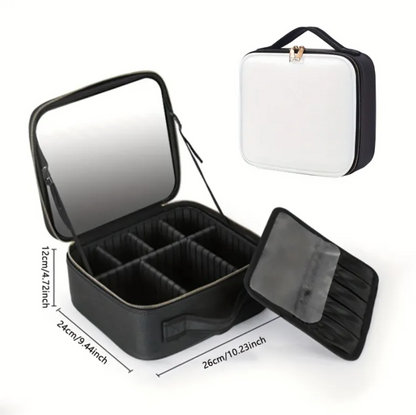 Beauty Essentials Organizer With LED Screen Mirror